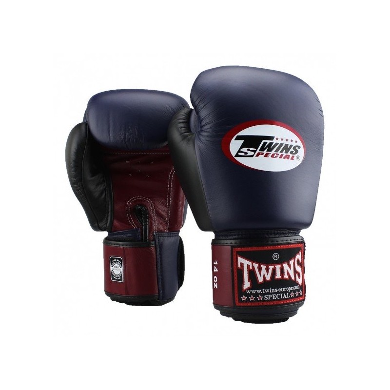 GANTS DE BOXE TWINS SPECIAL BLEU/BORDEAUX