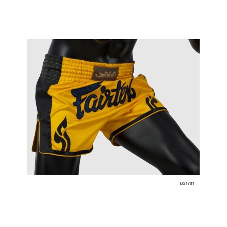 SHORT DE BOXE THAÏ JAUNE/NOIR FAIRTEX