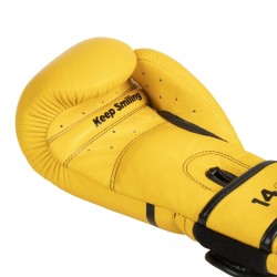 GANTS D'ENTRAINEMENT "SMILEY" ELION PARIS TOUT CUIR THAÏ JAUNE